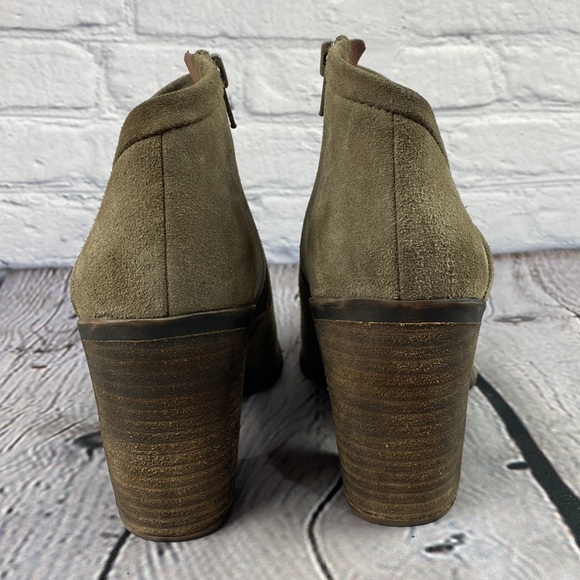 🍀 LUCKY BRAND Brown Suede High Heel Zip Up Boot - Picture 16 of 17